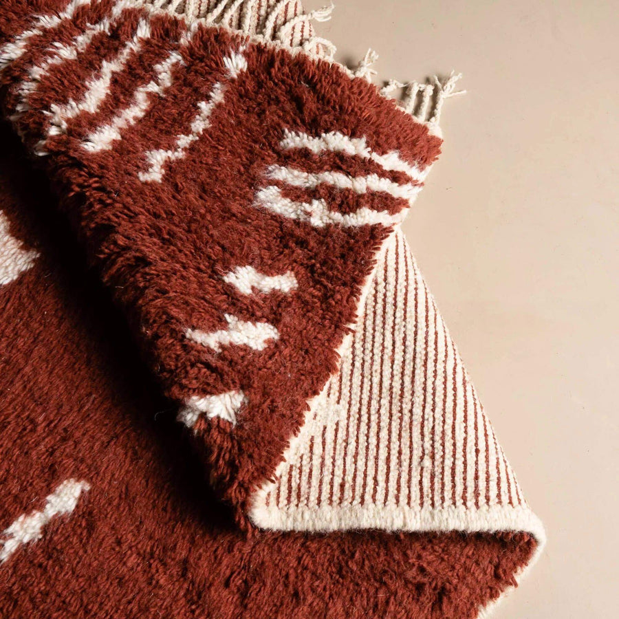 Moroccan brown boujad rug, Handmade berber rug - 33bohemian