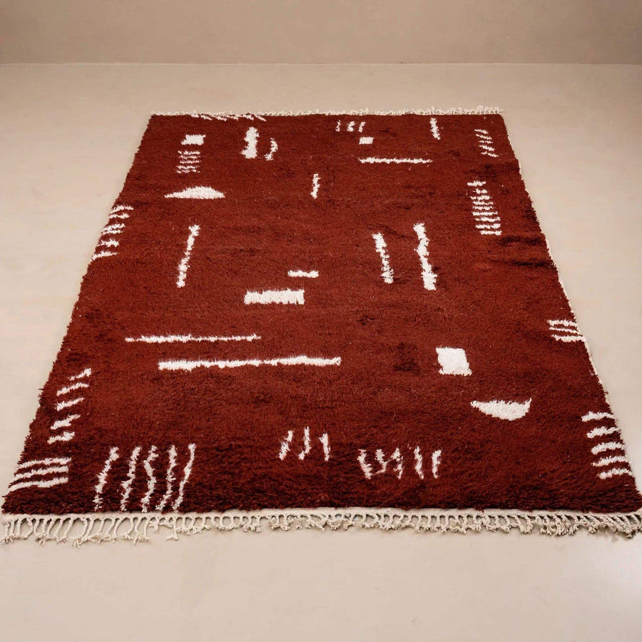 Moroccan brown boujad rug, Handmade berber rug - 33bohemian