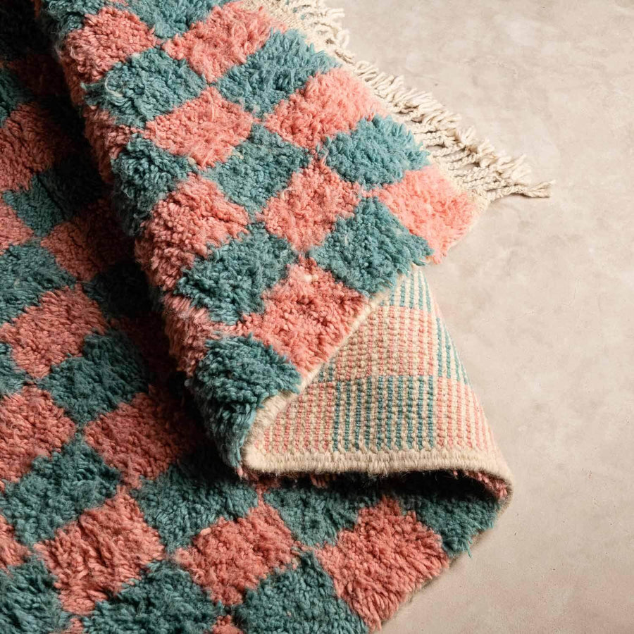 Moroccan checkered rug, handmade berber rug - 33bohemian