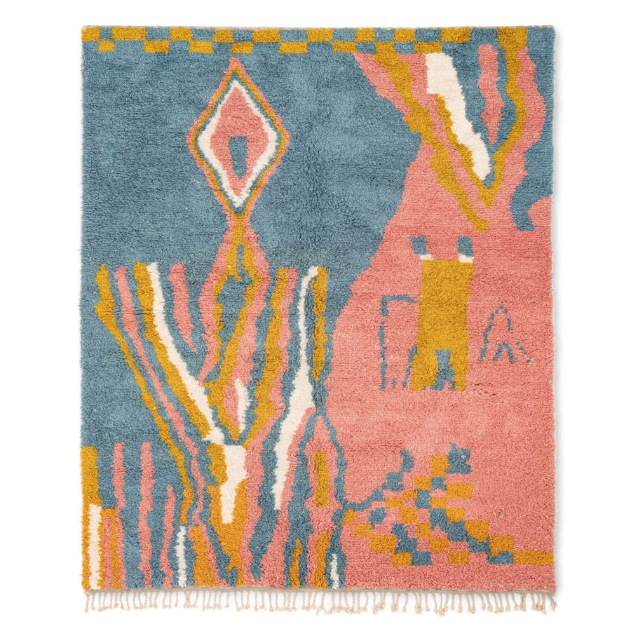 Moroccan Handmade Boujad rug, shag berber rug - 33bohemian