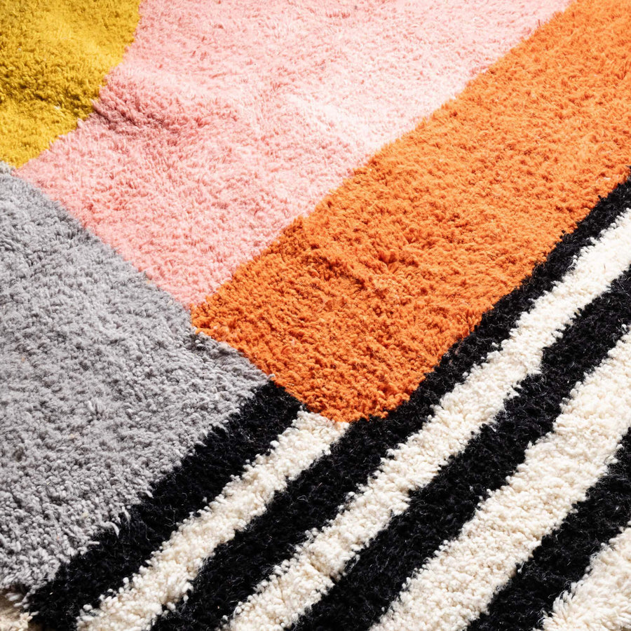 Moroccan handmade Boujad rug, Colorful berber rug - 33bohemian