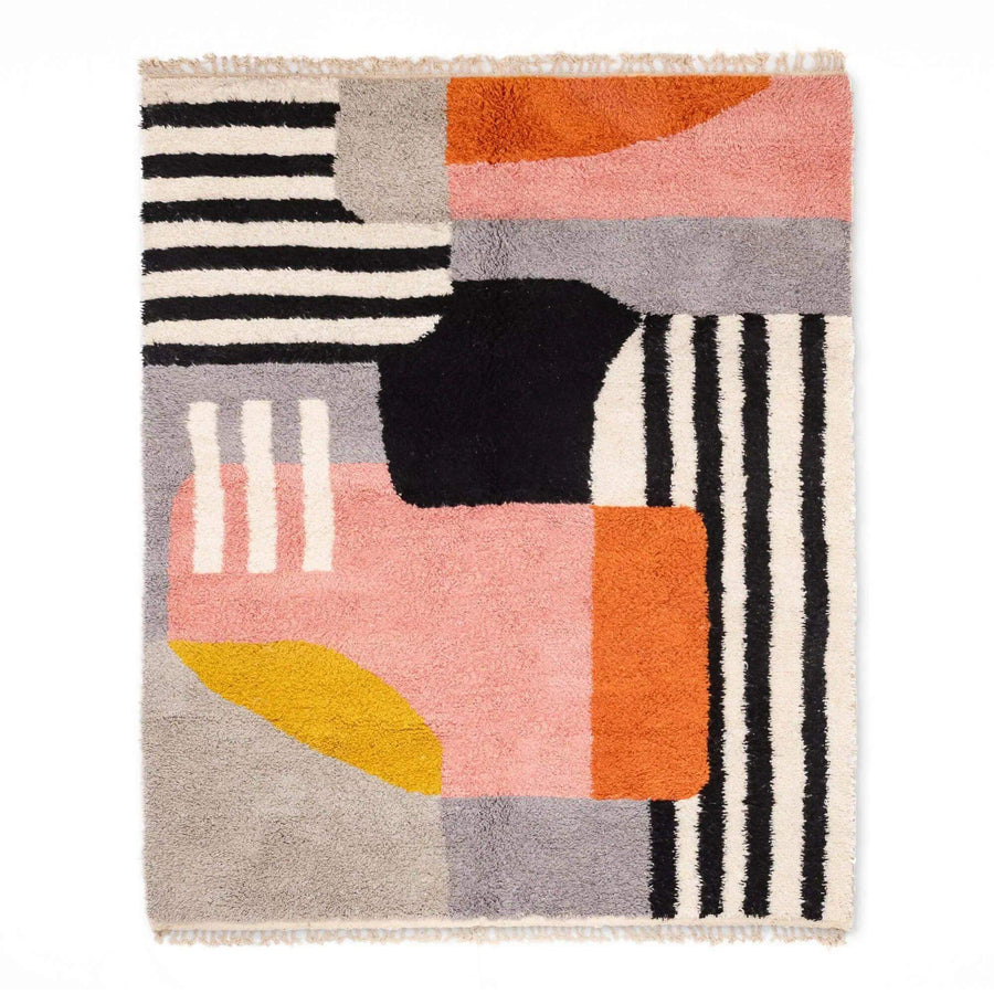 Moroccan handmade Boujad rug, Colorful berber rug - 33bohemian