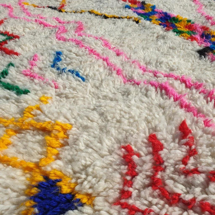 Handmade Beni Ourain Rug: Moroccan Shag Wool Area Rug