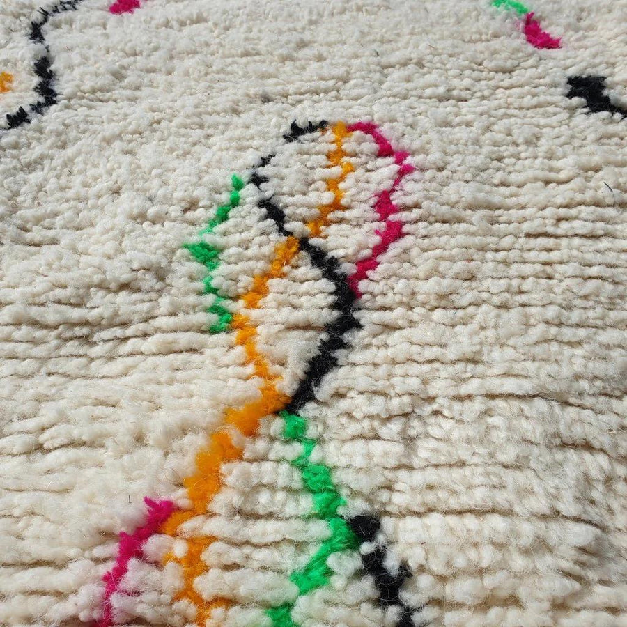Colorful Wool Moroccan Rug: Handmade Beni Ourain Berber Rug