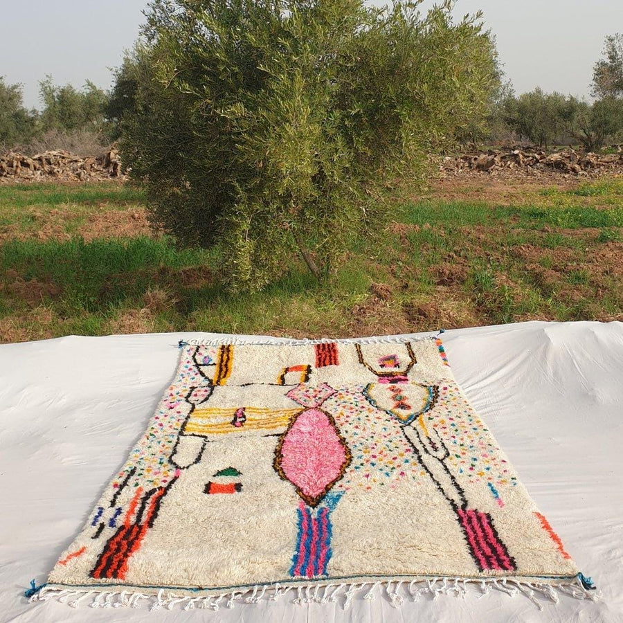Custom Moroccan Rug: Handmade Berber Azilal Shag Carpet