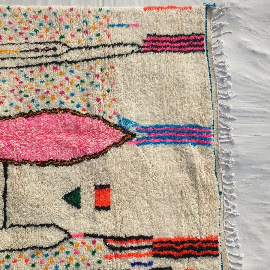 Custom Moroccan Rug: Handmade Berber Azilal Shag Carpet