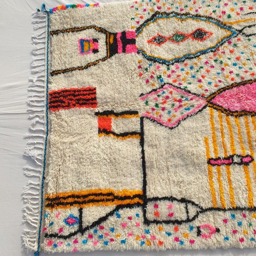 Custom Moroccan Rug: Handmade Berber Azilal Shag Carpet