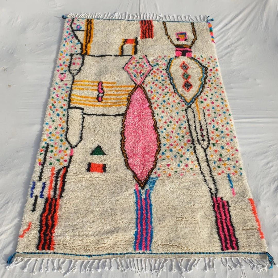 Custom Moroccan Rug: Handmade Berber Azilal Shag Carpet