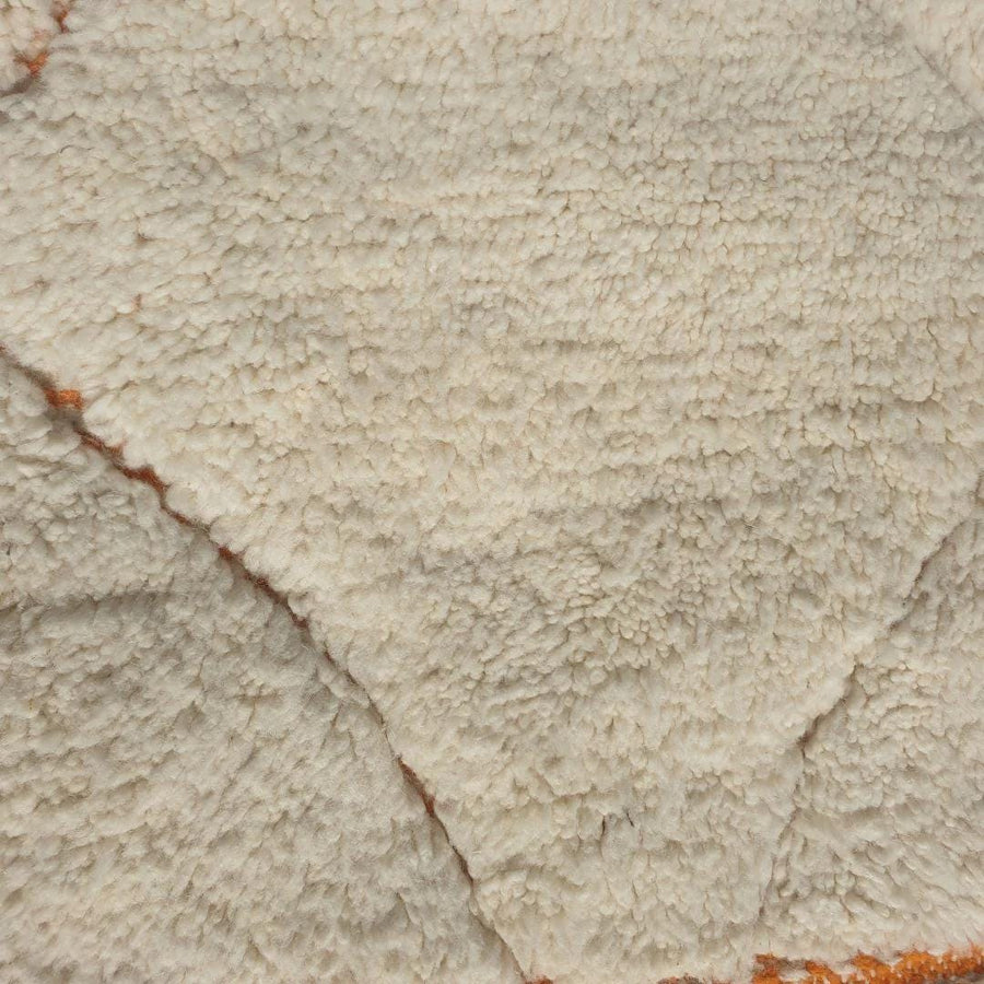 Handmade Beni Ourain Rug: Yellow White Moroccan Berber Carpet