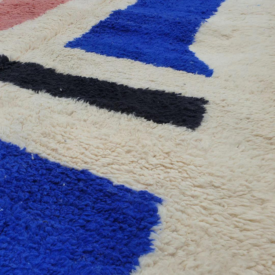 Handmade Beni Ourain Wool Rug: Berber Moroccan Boho Style