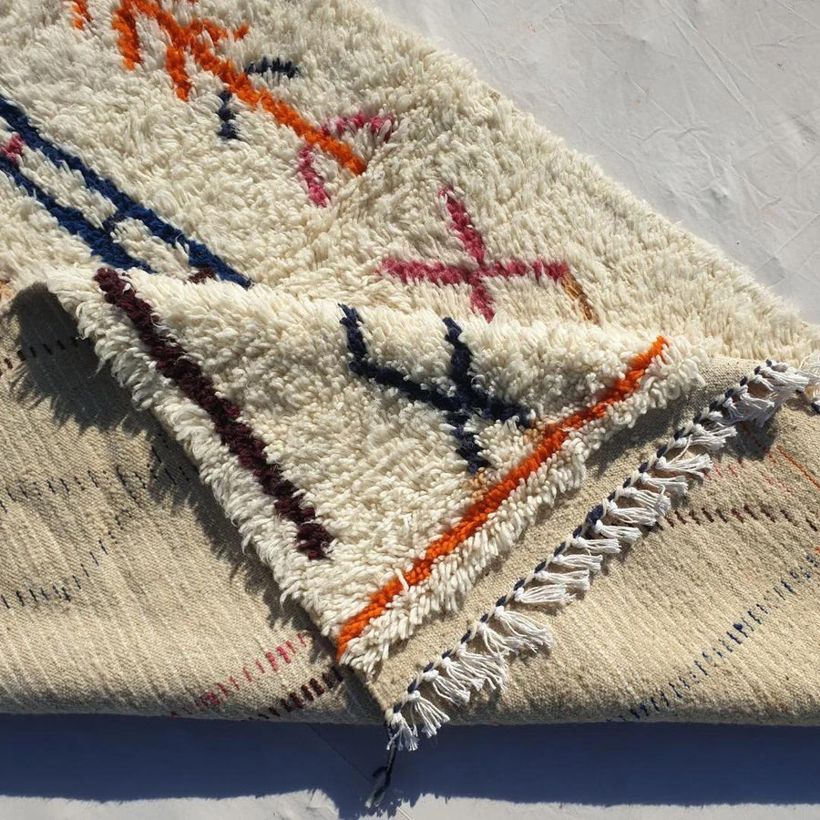 Handmade Beni Ourain Rug: Moroccan Wool Shag, White Berber Decor