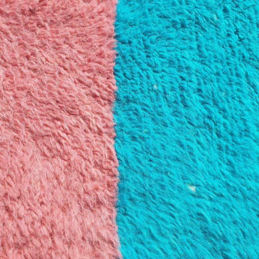 Handmade Beni Ourain Wool Rug: Colorful Shag Moroccan Carpet