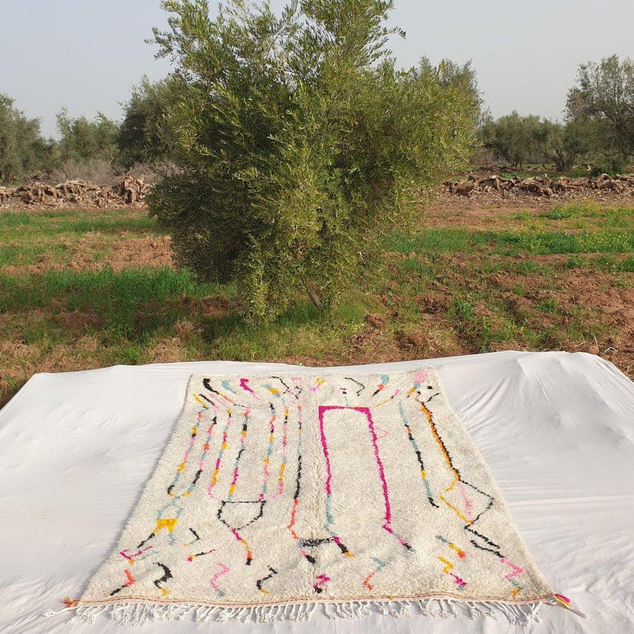 Handmade Beni Ourain Rug: Moroccan Wool Carpet, Berber Design