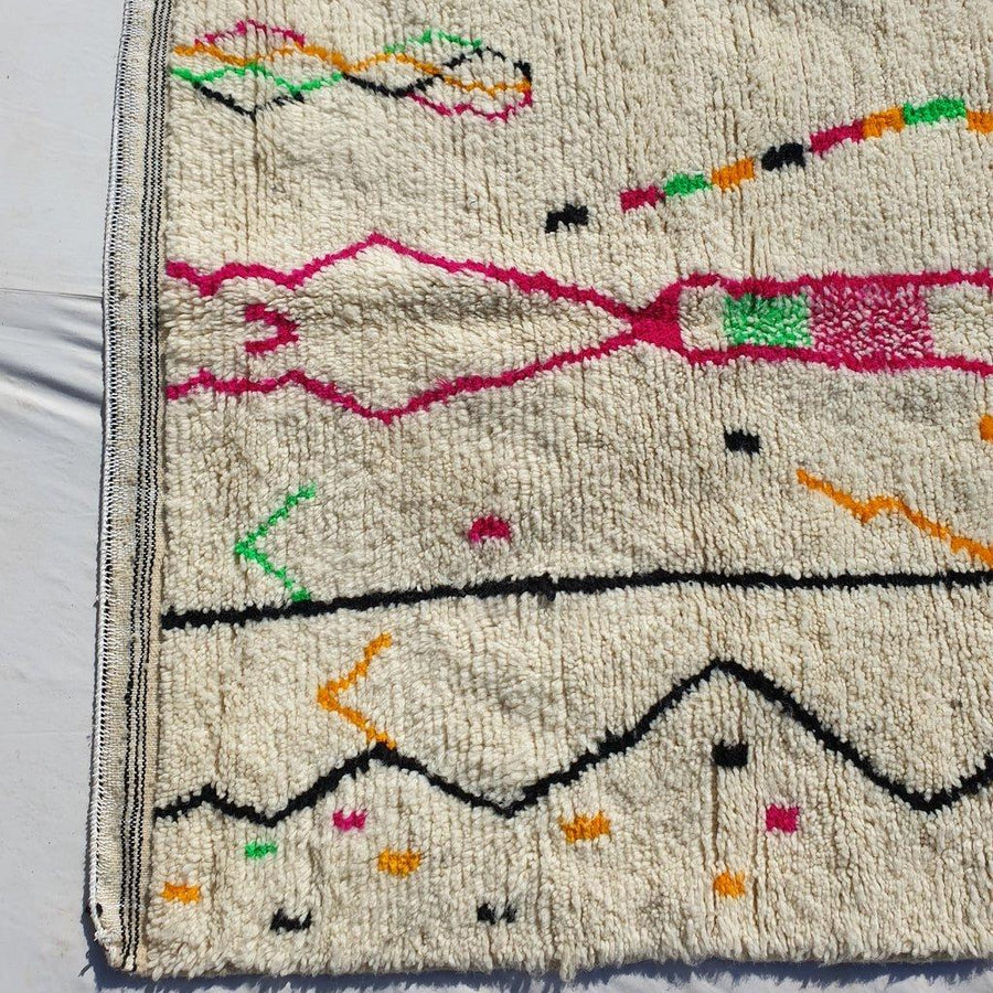 Colorful Wool Moroccan Rug: Handmade Beni Ourain Berber Rug