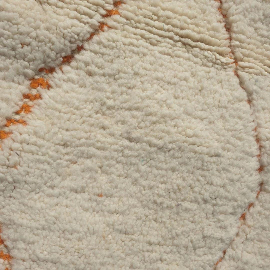 Handmade Beni Ourain Rug: Yellow White Moroccan Berber Carpet