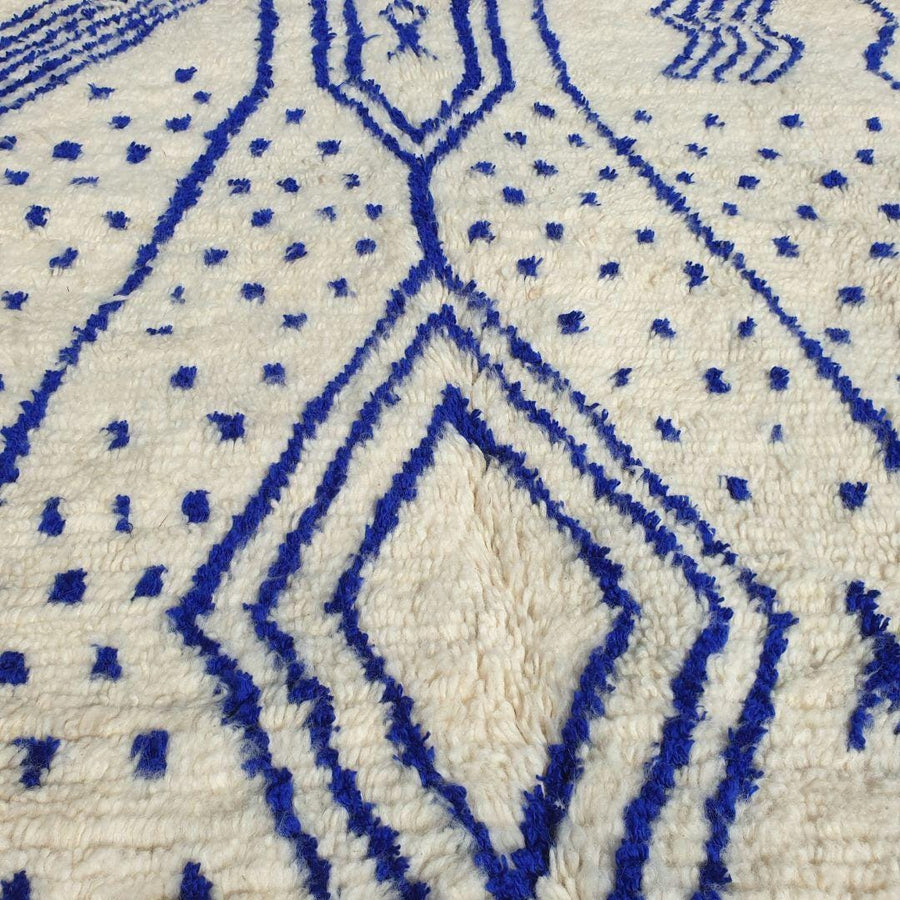 Handmade Wool Berber Rug: Moroccan Beni Ourain Shag Rug