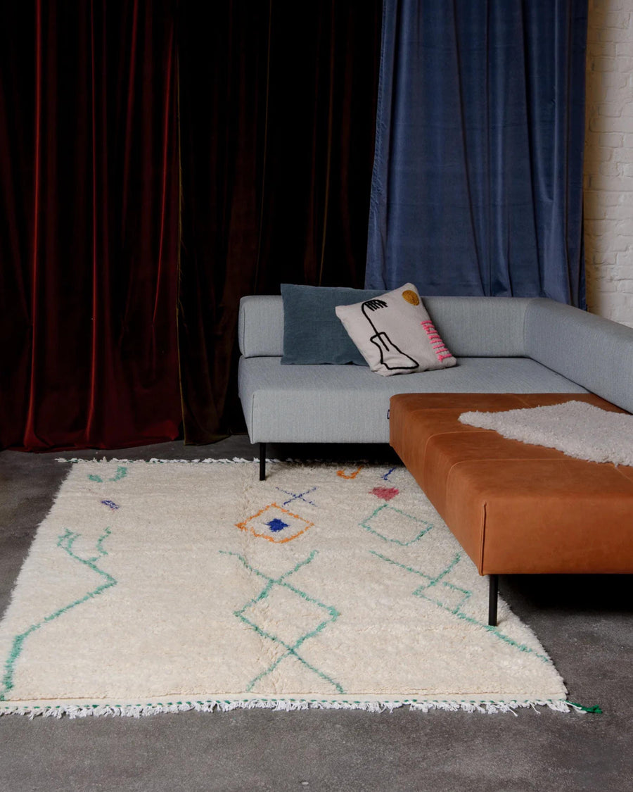 Handmade Beni Ourain Rug: Custom Moroccan Shag Rug