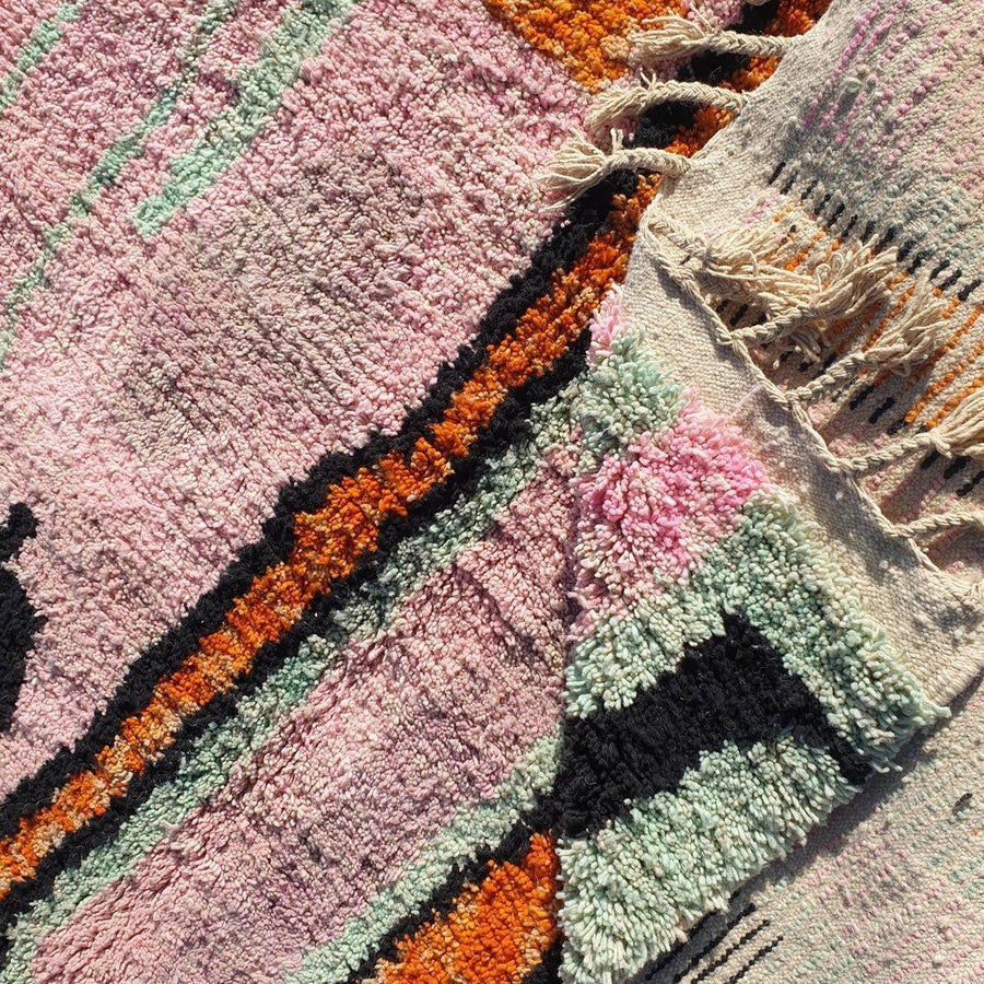 Handmade Wool Beni Ourain Rug: Shaggy Moroccan Berber Carpet