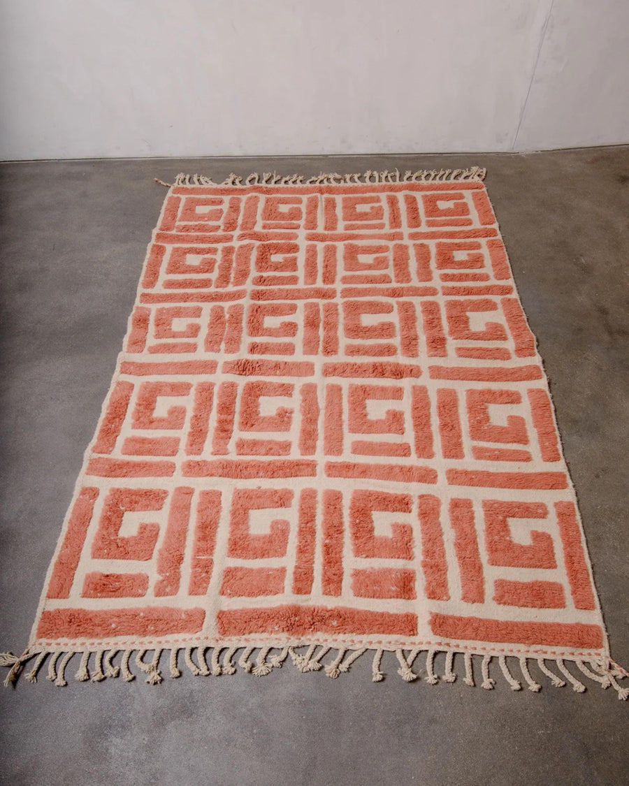 Handmade Beni Ourain Rug: Custom Moroccan Rug, Neutral Geometric Decor