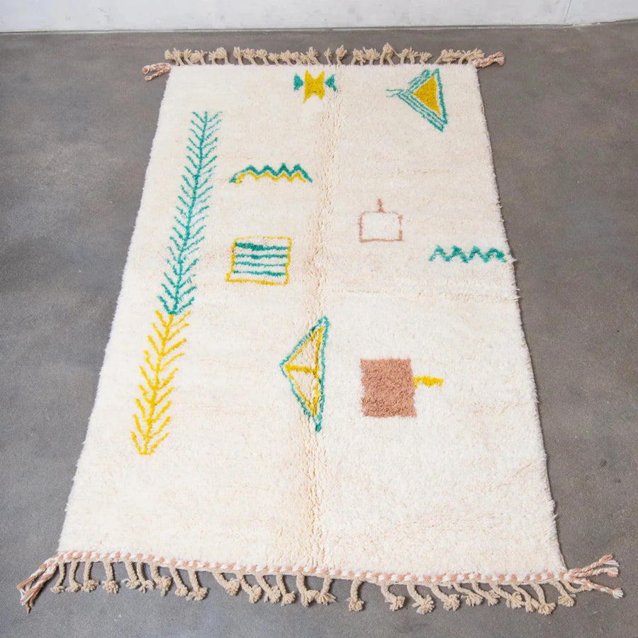 Handwoven Moroccan Rug: Vibrant Bohemian Style Area Rug, Custom Size