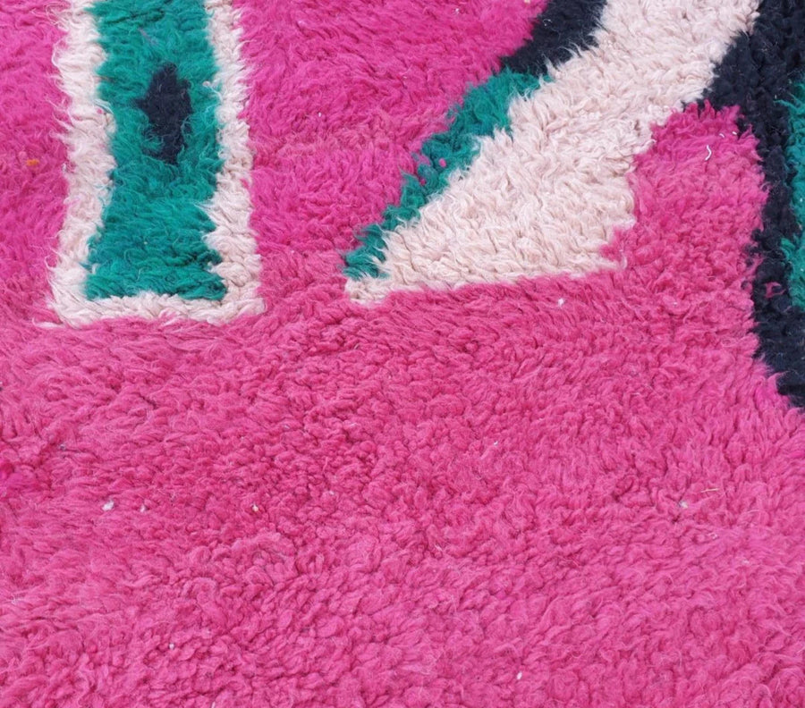 Handmade Beni Ourain Rug: Pink Moroccan Rug, Bohemian Style