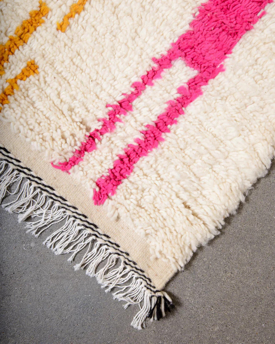 Handmade Beni Ourain Berber Rug: 8x10 Moroccan Wool Carpet
