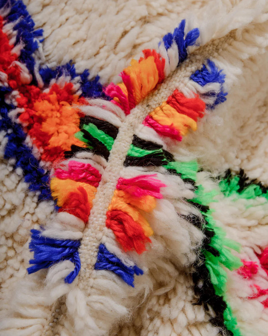Handmade Beni Ourain Berber Rug: Moroccan Wool, Geometric Design