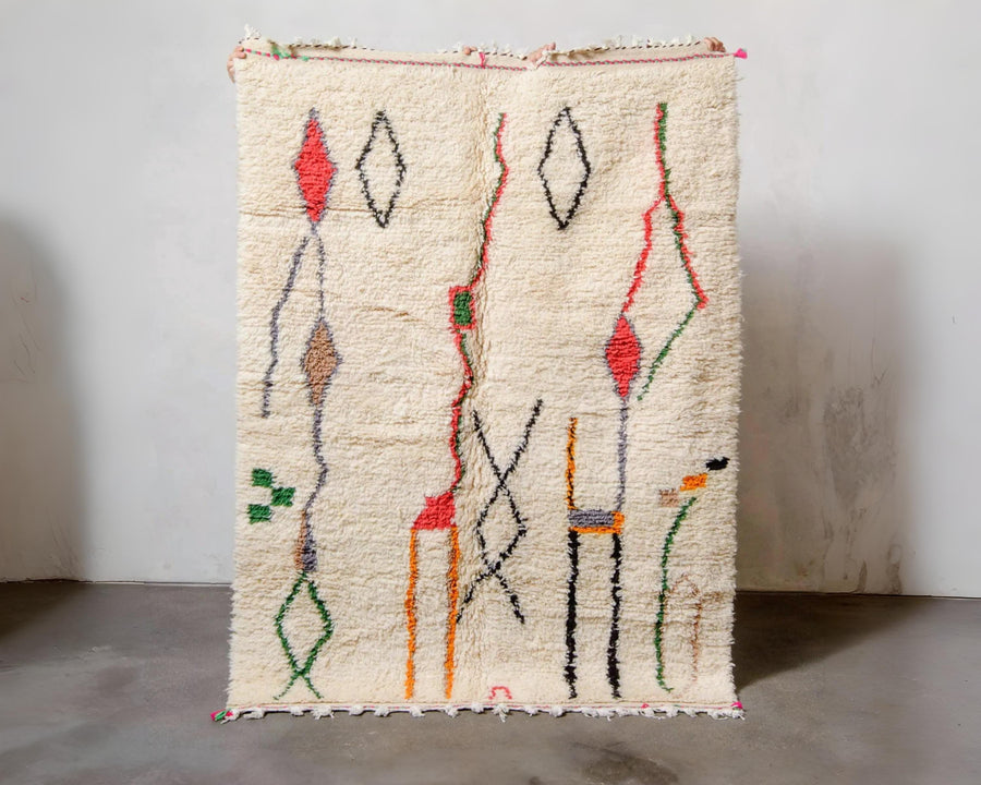 Handwoven Beni Ourain Rug: Moroccan Shag Rug, Custom Size
