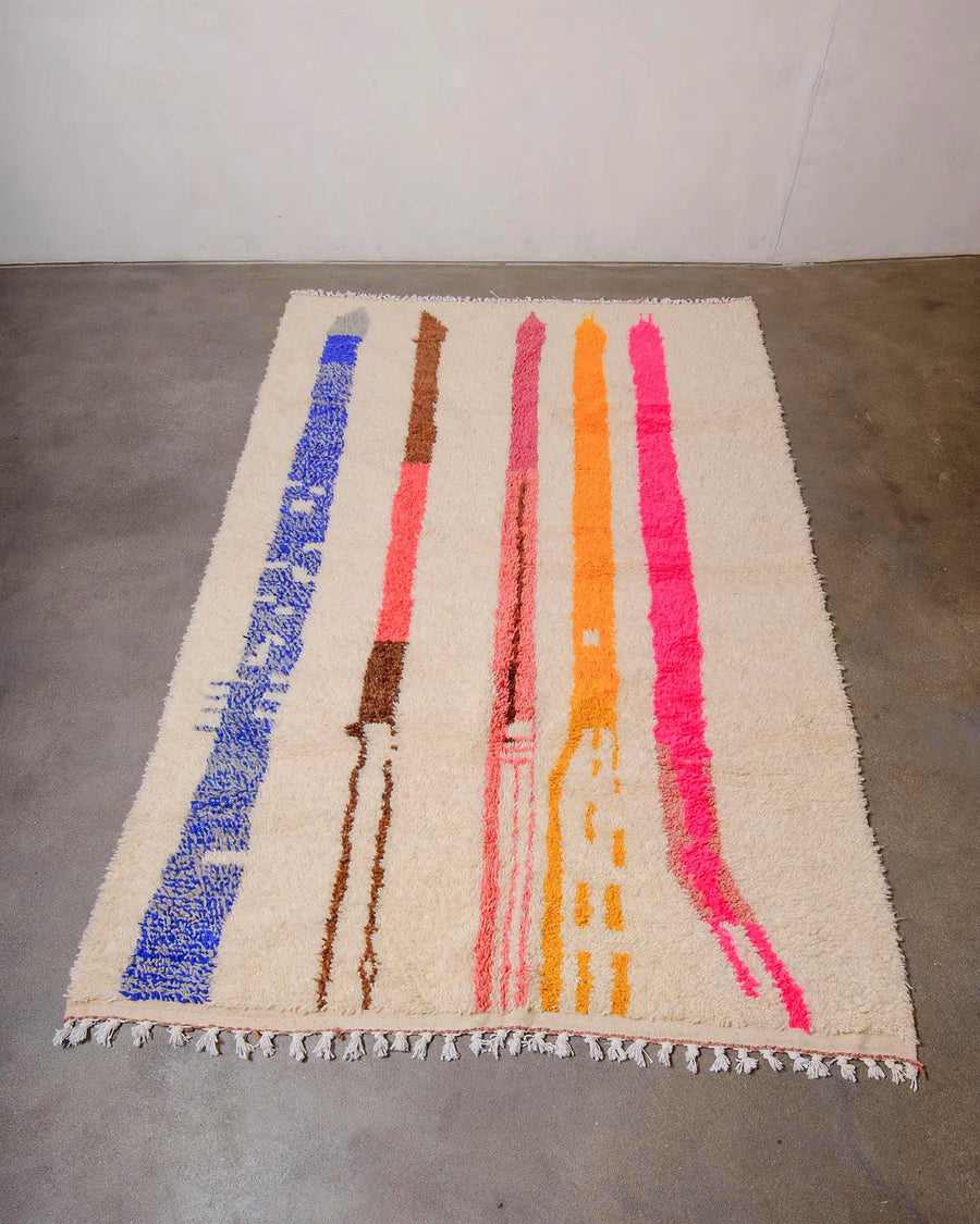 Handmade Wool Moroccan Rug: Shaggy Berber Tribal Rug
