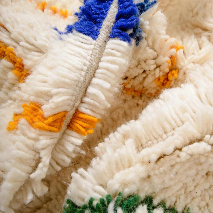 Handwoven Argyle Berber Rug: Extra Large Moroccan Azilal Wool Rug
