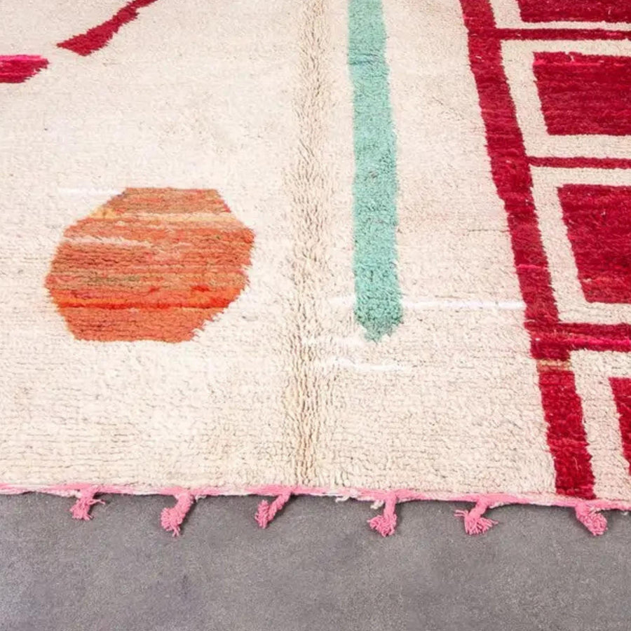 Handmade Red Moroccan Rug: Berber Wool, Tribal Home Decor