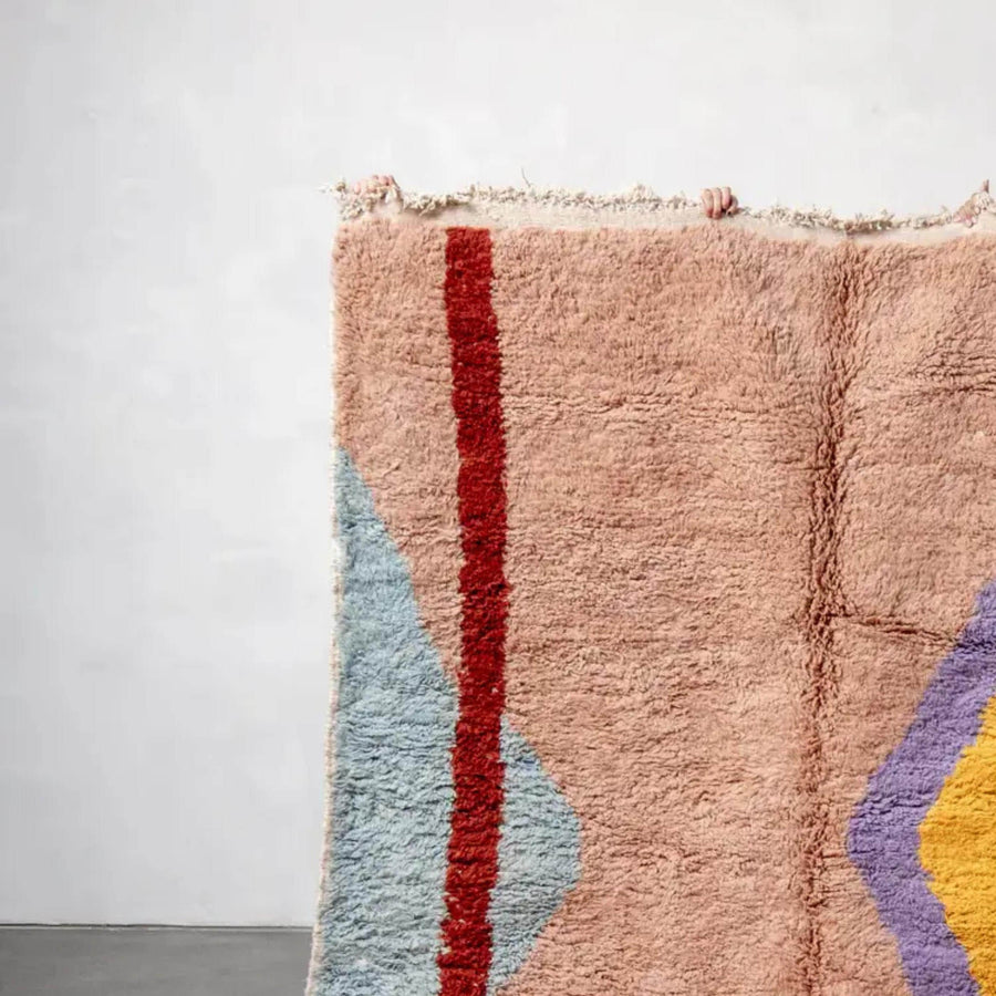 Handmade Beni Ourain Wool Rug: Brown Moroccan Berber Carpet
