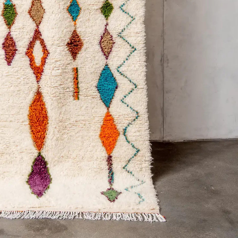 Handmade Moroccan Azilal Rug: All Wool Berber Rug, Custom Design