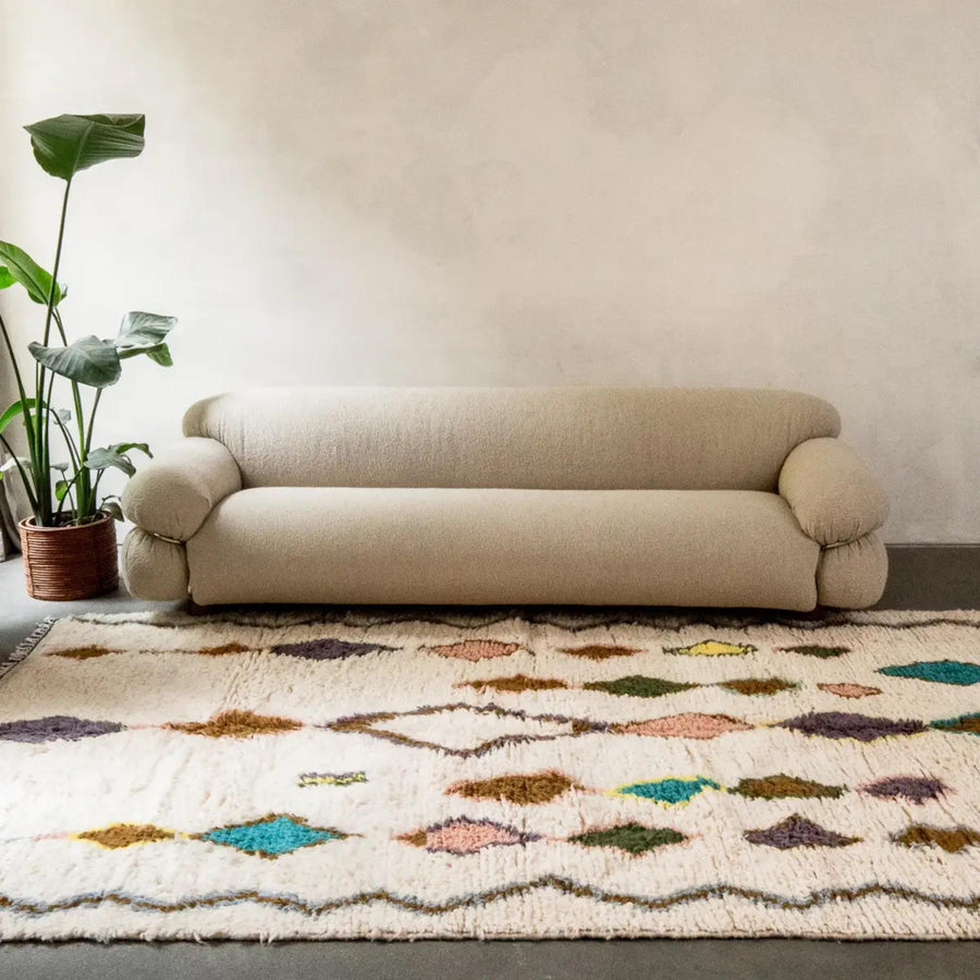 Handmade Moroccan Azilal Rug: All Wool Berber Rug, Custom Design