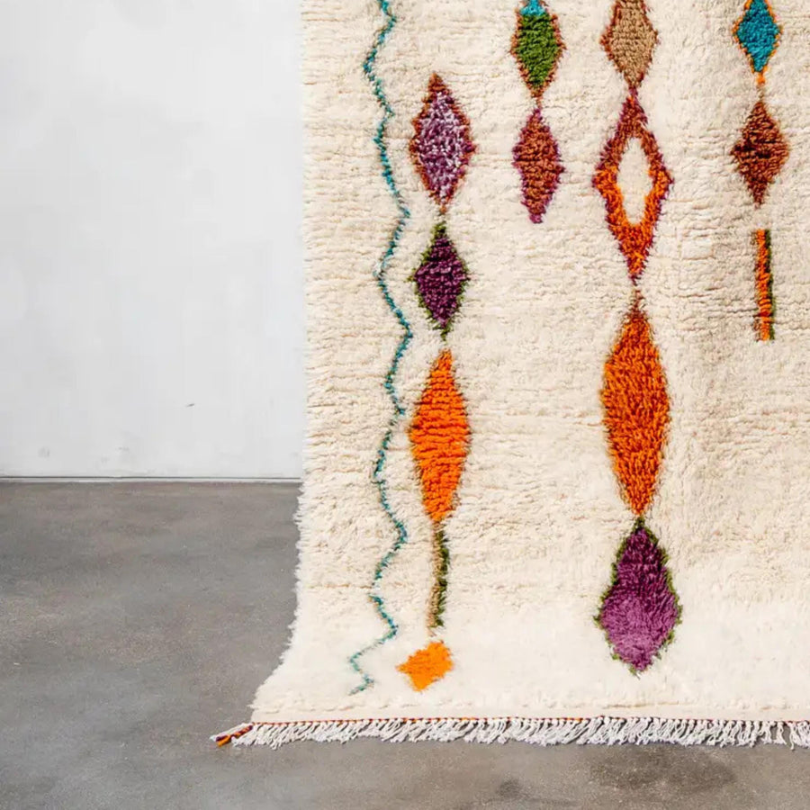 Handmade Moroccan Azilal Rug: All Wool Berber Rug, Custom Design