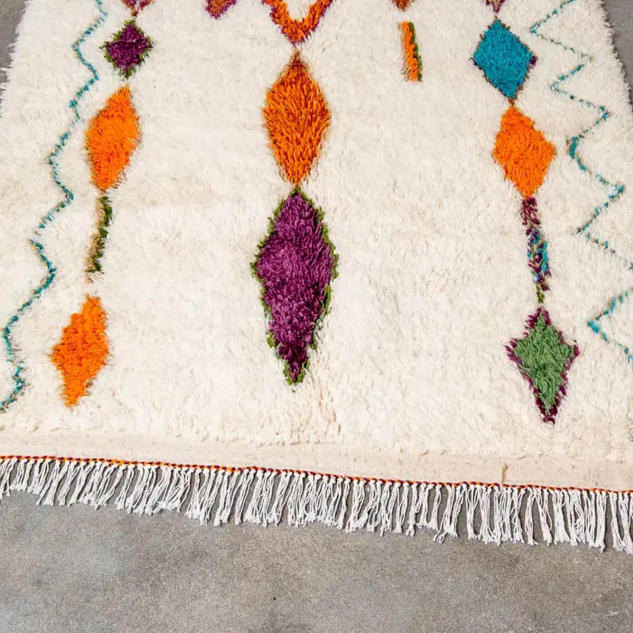 Handmade Moroccan Azilal Rug: All Wool Berber Rug, Custom Design