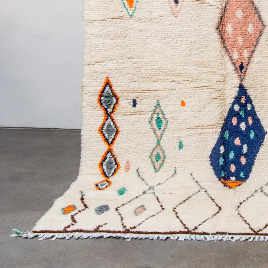 Handmade Orange Berber Wool Rug:  Moroccan Rug