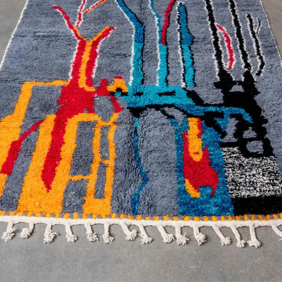 Moroccan rug, Beni Ourain Rug: 100% Wool, Tribal Decor