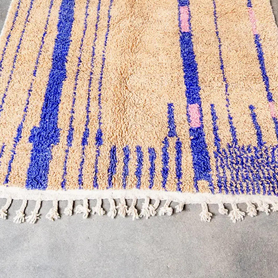Handmade brown Moroccan Rug: Berber kilim Wool Rug