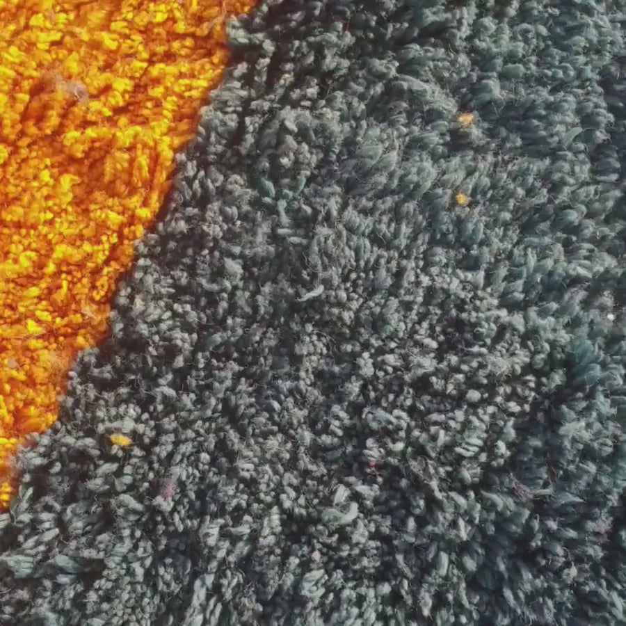 Handmade Shaggy Beni Ourain Rug: Authentic Moroccan Berber Wool Carpet