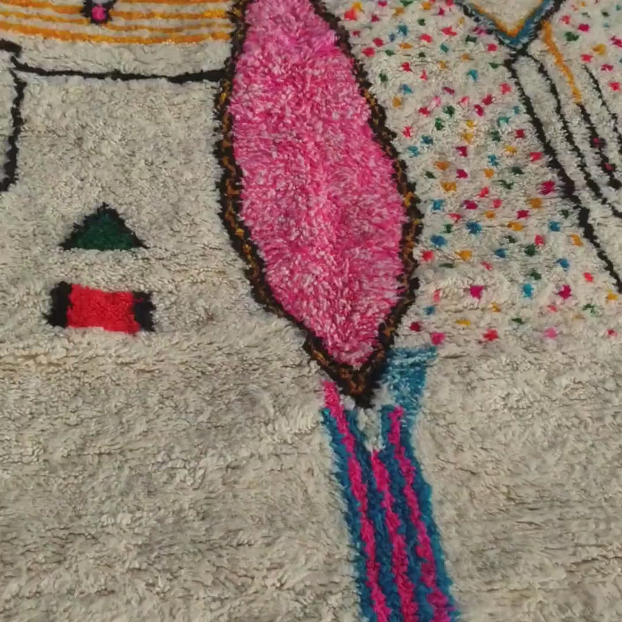 Custom Moroccan Rug: Handmade Berber Azilal Shag Carpet
