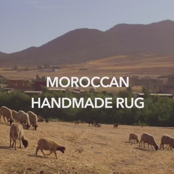 Handmade Beni Ourain Rug: Geometric Bohemian Moroccan Rug, Custom Size