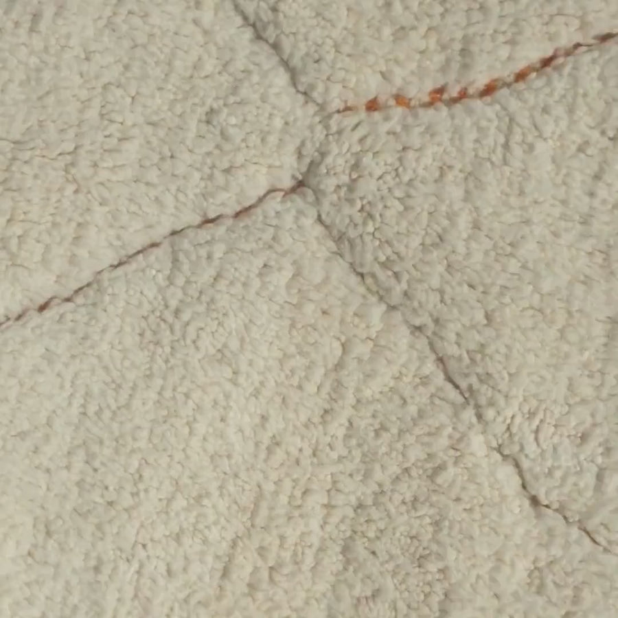 Handmade Beni Ourain Rug: Yellow White Moroccan Berber Carpet